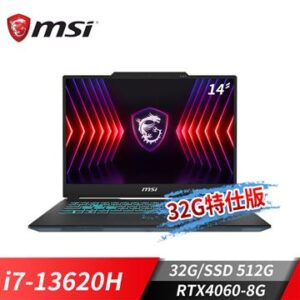 微星MSI Cyborg 14-026TW 14吋筆電-32G特仕 (i7-13620H/32G/512G SSD/RTX4060-8G/Win11) Cyborg 14-026TW-32G