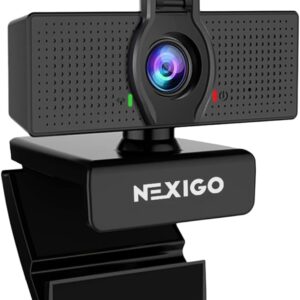 NexiGo 1080P 網路攝影機 高畫質網路攝影機 附麥克風 & 隱私保護套 2021 NexiGo N60 USB 電腦攝影機 110 度廣角 隨插即用 適用於 Zoom/Skype/Teams/OBS 應用程式、會議和視訊通話