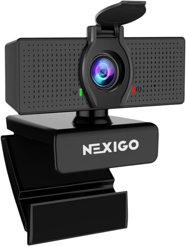 NexiGo 1080P 網路攝影機 高畫質網路攝影機 附麥克風 & 隱私保護套 2021 NexiGo N60 USB 電腦攝影機 110 度廣角 隨插即用 適用於 Zoom/Skype/Teams/OBS 應用程式、會議和視訊通話