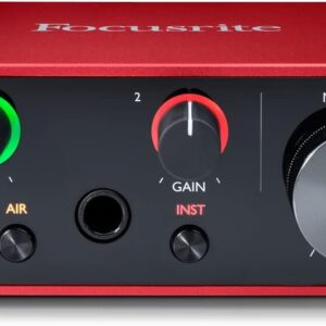 Focusrite Scarlett Solo 第 3 代 USB 錄音介面，適用於吉他手、歌手、播客或製作人—高保真、錄音室品質錄製，以及您需要錄製的所有軟體