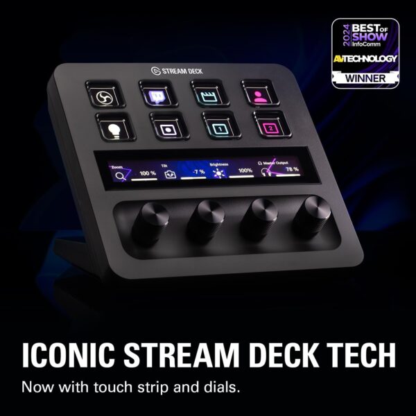 Elgato Stream Deck +、音頻混音器、生產控制台和工作室控制器,適用於內容創作者、串流、遊戲,附可自訂的觸控條撥號和 LCD 鍵,適用於 Mac 和 PC：圖片 7