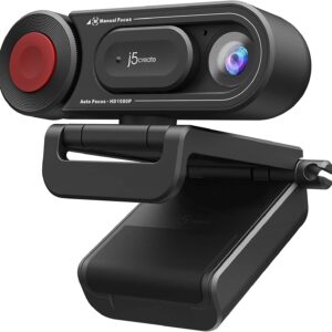 j5create 1080P 雙模網路攝影機和文件相機 附自動和手動對焦 磁性隱私保護蓋 適用於個人電腦 筆記型電腦 | 適用於直播 視訊通話 線上會議線上課程 (JVU250)