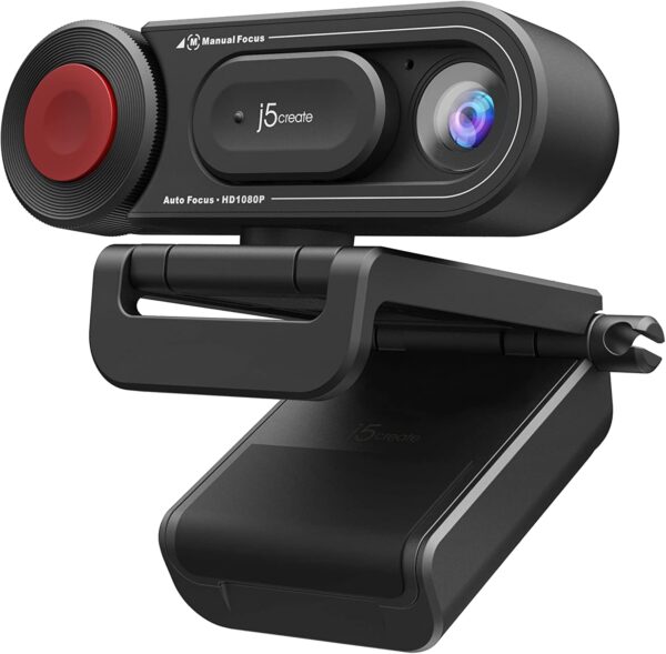 j5create 1080P 雙模網路攝影機和文件相機 附自動和手動對焦 磁性隱私保護蓋 適用於個人電腦 筆記型電腦 | 適用於直播 視訊通話 線上會議線上課程 (JVU250)