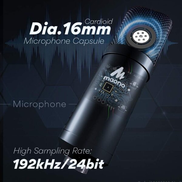 USB 麥克風 附錄音室耳機組 192kHz/24 位 MAONO AU-A04H 人聲電容心型播客麥克風 兼容 Mac 和 Windows YouTube 遊戲 直播 語音：圖片 7
