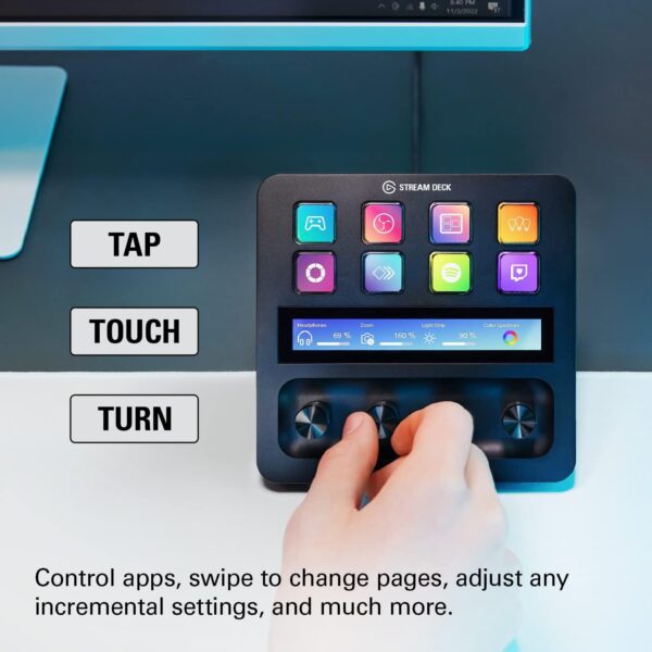 Elgato Stream Deck +、音頻混音器、生產控制台和工作室控制器,適用於內容創作者、串流、遊戲,附可自訂的觸控條撥號和 LCD 鍵,適用於 Mac 和 PC：圖片 6