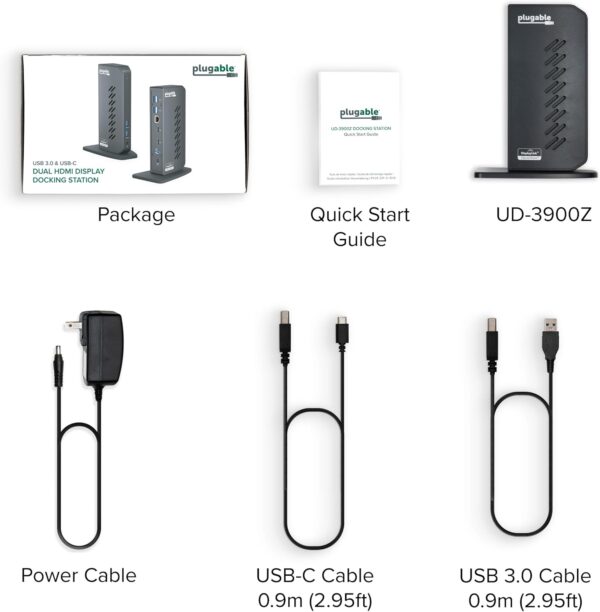 可插拔筆記型電腦擴充基座雙顯示器,適用於 USB-C 或 USB 3.0,相容於 Windows 和 Mac(雙 HDMI、6 個 Type-C 連接埠、Gigabit 乙太網路、音訊)：圖片 3
