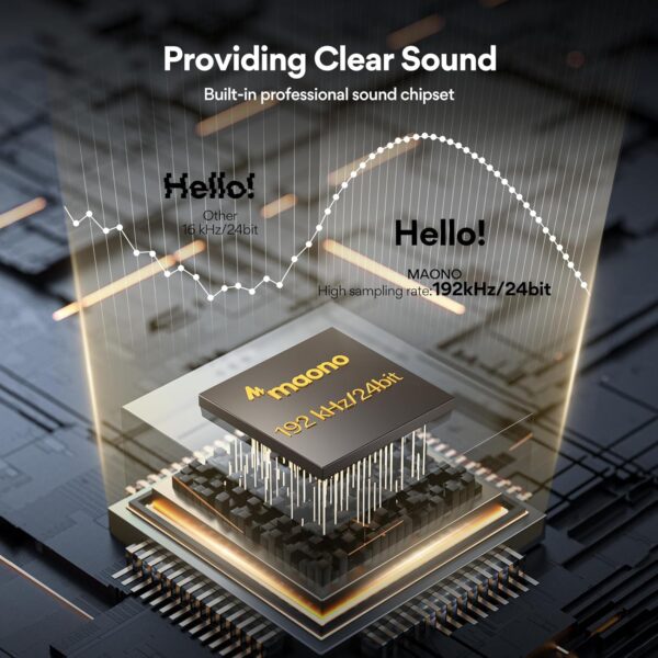 USB 麥克風組 192KHZ/24BIT 即插即用 MAONO AU-A04 USB 電腦用心形麥克風。播客電容式麥克風。附專業音效晶片組，適用於 PC 卡拉 OK、YouTube、遊戲錄音。：圖片 9