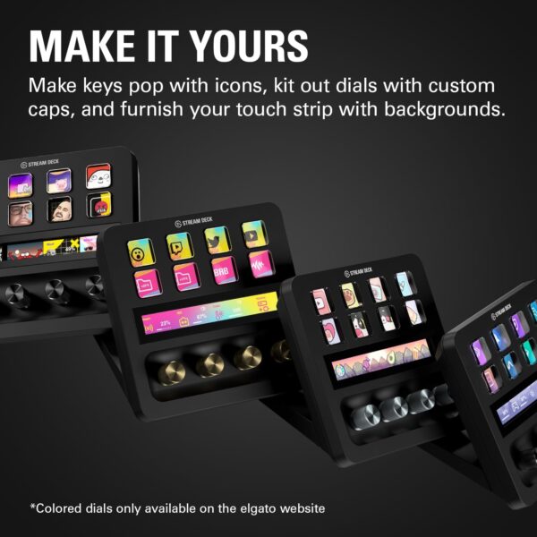 Elgato Stream Deck +、音頻混音器、生產控制台和工作室控制器,適用於內容創作者、串流、遊戲,附可自訂的觸控條撥號和 LCD 鍵,適用於 Mac 和 PC：圖片 3