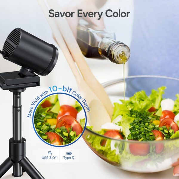 EMEET SmartCam S800-4K 網路攝影機 適用於串流,Sony 1/2 吋感應器,支援 HDR,PDAF&TOF 雙自動對焦,1080P@60fps,2 個降噪麥克風,40°-73° FOV,非常適合直播和線上會議：圖片 3