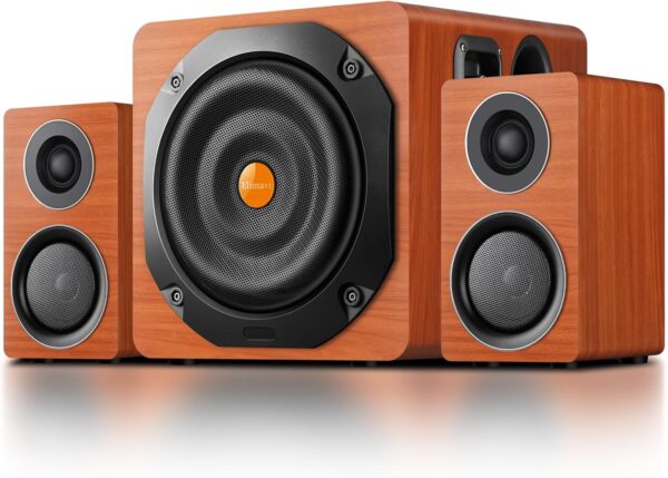電腦遊戲喇叭系統,附重低音喇叭、PC 桌面螢幕環繞音效、兩個衛星、中音和高音,全範圍覆蓋,支援光學/同軸/3.5 至 RCA/無線連接：圖片 7