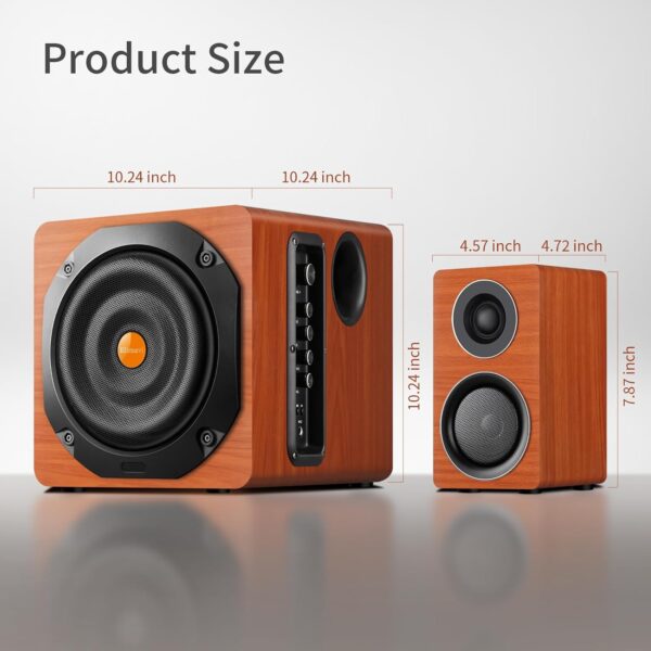 電腦遊戲喇叭系統,附重低音喇叭、PC 桌面螢幕環繞音效、兩個衛星、中音和高音,全範圍覆蓋,支援光學/同軸/3.5 至 RCA/無線連接：圖片 3