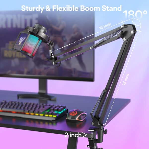 MAONO Gaming USB 麥克風,降噪電容麥克風,附靜音、增益、監控、串流、播客、抽搐、YouTube、Discord、PC、PS4、PS5、Mac、GamerWave DGM20S：圖片 2